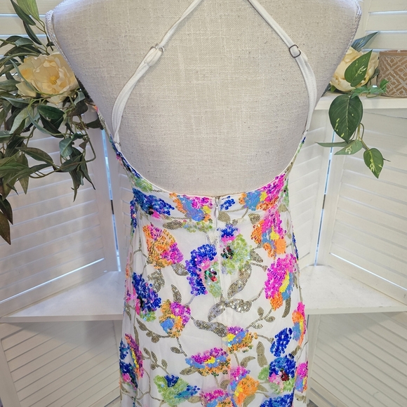 Vibrant Multicolor Floral Sequin Dress 1351 - Picture 4 of 4